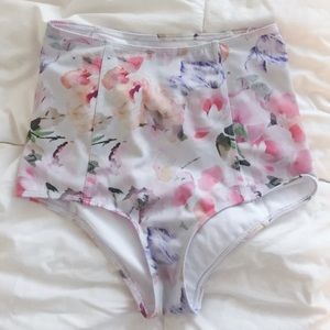Kortni Jeane light floral high waisted bottoms